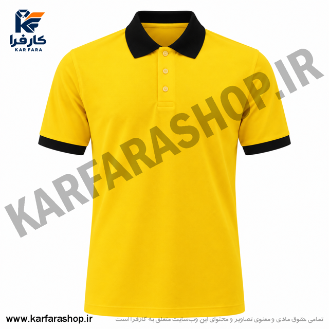 تیشرت جودون زرد با کشبافت مشگی